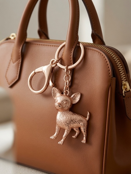 Jewelry - 🐕 Rose Gold Chihuahua Bag Charm / Keychain